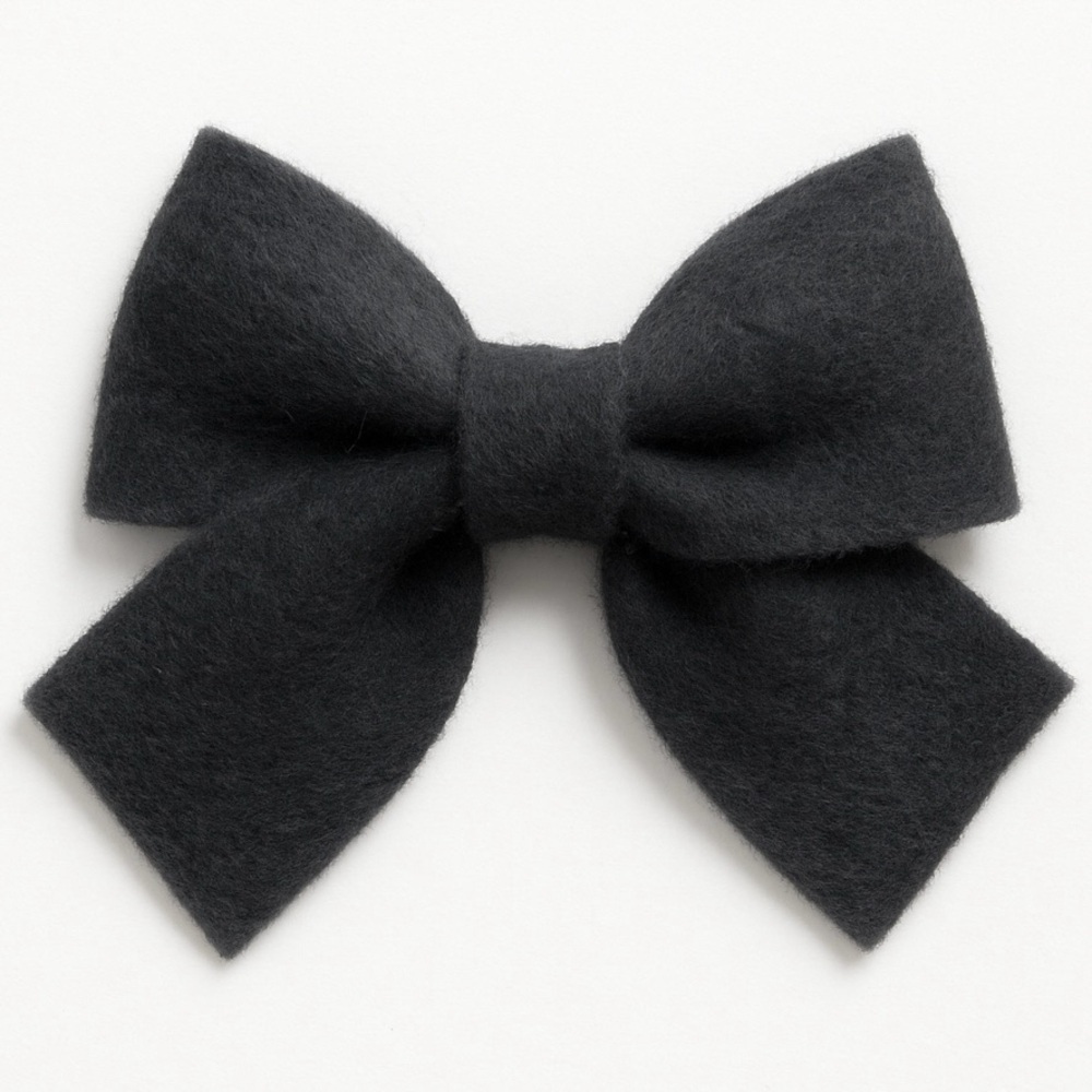 Navy Felt Hair Bow
